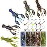 XFISHMAN-Ned-Rig-Baits-Kit-35 Piece-Crawfish-Bass-Soft-Plastic-Fishing-Lures with Finesse Shroom Jig Head 2.5 inch