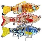 Fishing Lures Multi Jointed Fish Fishing Kits, Slow Sinking Lifelike Swimbaits Crankbaits Hard Baits Lure Set, Fishing Gear for Bass Trout Pike Walleye, Freshwater Saltwater Predator Bait