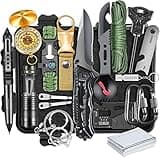 Survival Kit, Gifts for Men Dad Husband, Emergency Survival Gear and Equipment 19 in 1, Fishing Hunting Birthday for Men, Camping Accessories, Cool Gadget, Camping Essentials