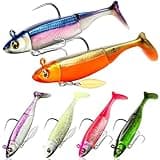 PLUSINNO Fishing Lures, Pre-Rigged Jig Head Bass Lures with Spinner, Fishing Bait for Freshwater Saltwater, Soft Plastic Fishing Lures Swimbait for Trout Crappie Fishing Gear, Fishing Gifts for Men