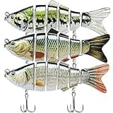 TRUSCEND Fishing Lures for Bass Trout Swimbaits for Bass Fishing Segmented Multi Jointed Swim Baits Slow Sinking Swimming Lures for Freshwater Saltwater Fishing Gear Lure Kit Fishing Gifts Plugs