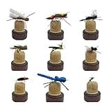 River Ready Small Batch Hopper Box with 12 Assorted Colors for Fly Fishing Chubby Chernobyl Hippie Stomper Dave's Hopper Kicking Hopper Black Cicada Foam Beetle Damslefly Flies for Fly Fishing, 8-16
