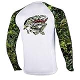 Palmyth Fishing Shirt for Men Long Sleeve Sun Protection UV UPF 50+ T-Shirts with Pocket (Crazy Musky, XXX-Large)