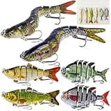 6Pcs Multi Jointed Fishing Lure Kit Easy to Use Fishing Lures for Freshwater and Saltwater Lifelike Swimbait for Bass Trout Crappie Walleye Pike Slow Sinking Bass for Fishing Beginner and Pros