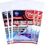5 Packs Fish WOW! 25lb Halibut Trap Drifting Rig with 1/0 Octopus Hook & #6 Treble Hook