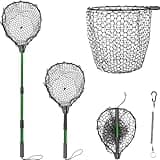 Telescoping Aluminum Alloy Fishing Net - Adjustable Length and Rubber net, 32-52.7 Inches, Maximum Load 20 Pounds