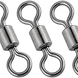 Dr.Fish Barrel Swivels Fishing Swivels, Saltwater Swivels Fishing Tackles, Stainless Steel Swivels Rolling Fishing Swivels Black Nickel #2/0 165LB