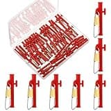 Soulchen 50 Pcs 1-1/2 Sinker Slides for Catfishing with Metal Snaps ABS Fishing Weight Sinkers Slider Clip Outdoor Accessories Catfishing Tackle Equipment for Fishing Boat Beach(Red)