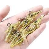 30pcs Soft Shrimp Lure Set, Simulation Prawn Saltwater Hooks, Luminous Soft Prawn Fishing Lures, Shrimp Fishing Tackle for Freshwater Saltwater Bass Trout Salmon SO064-1