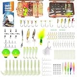 220-Piece Ice Fishing Jig Kit - Starter Kit with Glow in the Dark Lures and Ice Fishing Gear, Suitable for Live Worms and Artificial Bait
