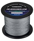 YUMEOWL Braided Fishing Line - Ultra-Thin Diameter, Zero Stretch, Abrasion Resistant, 4 Strand, Gray - 164YDS/4LB/0.05MM - Superline for Anglers