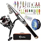 Ehowdin Fishing Pole Kit, Carbon Fiber Telescopic Fishing Rod and Reel Combo