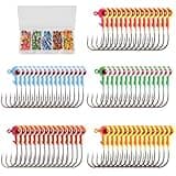 Crappie Jig Heads Kit, 75 Pieces Fishing Jig Head Hooks for Fishing Crappie Bass Trout Walleye 1/8oz 1/16oz 1/32oz