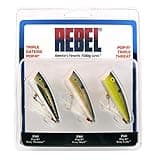 Rebel Lures Pop-R Topwater Popper Fishing Lure, Triple Threat 3 Pack, Pop-R (1/4 oz), One Size