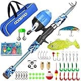 ODDSPRO Kids Fishing Pole - Kids Fishing Starter Kit - with Tackle Box, Reel, Practice Plug, Beginner's Guide and Travel Bag for Boys, Girls