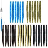 Lilureena 30 Pcs Senko Worms Fishing 3''Soft Lures Kit Plastic Bait Bass Fishing Lure for Wacky Rig Carolina Rigged Texas Rigged