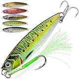 Fishing Jigs Lures Saltwater Jigs - Vertical Jigging Slow Pitch Jigging Hard Jig Fishing Spoon Bass Fishing Lures - Blade Baits with Assist Hook Paillette Artificial Fishing Lure 5pcs/lot(0.35oz/10g)