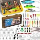 WITOROR Fishing Lures, 144Pcs Tackle Box Included Crankbaits, Spoon, Hooks, Jigs, Weights and More Other Accessories, Fishing Bait Lure Gear Teasers Kit Gifts for Men Bass Freshwater