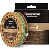 Piscifun Sword Fly Fishing Line with Welded Loop, Weight Forward Floating Fly Line, WF3wt, 90FT, Moss Green