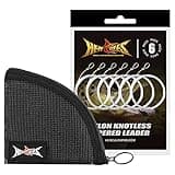 HERCULES Pre-Tied Loop Fly Fishing Leader 6 Pack with Tapered Leader Wallet, 9FT - 5X - 3.7LB