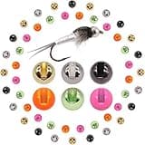 XFISHMAN Tungsten-Slot-Beads-Fly-Tying-Beads-Heads-Assortment Fly Tying Materials Nymph for Fly Fishing Slotted Tungsten Beads 60 Pack (3/32” 2.4mm（6 Colors ） 60 Pack)