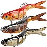 3PCS Fishing Lures Bass, Multi-Jointed Bass Lures and 2 Crank Baits for Bass Fishing, Slow Sinking Bass Fishing Lures, Fishing Gifts for Men, Top Water Freshwater and Saltwater Fishing Lures