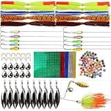 Dovesun Spinner Making Kit Fishing Lure Making Kit Spinnerbaits Fishing Gift Bass Lures Trout Lures C-107PCS-3D Eyes-Spinnerbaits Making Kit