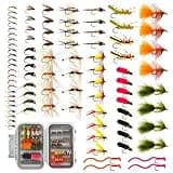 BRAIRIA Pro-Grade Fly Fishing Flies Assortment | 88 Hand-Tied Nymphs, Dry, Wet, Streamers & Terrestrials | Spring-Ready for Trout & Bass | Complete Starter Kit with Waterproof Fly Box