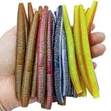 Bnqoe 30Pcs 4'' Senko Wacky Worms Soft Fishing Lures Worm Soft Plastic Bass Baits Mixed Kit Plastic Worm Stick Baits for Freshwater Saltwater