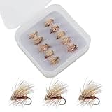 Alwonder Elk Hair Caddis Fly Kit, 10-Pack Caddisflies Dry Trout Flies Fly Fishing Lures Assortment with Storage Box, Size 16 Caddis Flies for Trout Fishing