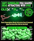 GLO-X 24pcs Fishing Lures Soft Plastic Glow Fishing Beads with Eyes, Luminous Glow Attracts Fish Bass Trout Pike Perch Catfish Snapper Salmon in Freshwater & Saltwater Fishing Accessories