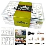 Ventures Fly Co. | 122 Premium Hand Tied Fly Fishing Flies Assortment | Two Fly Boxes Included | Dry, Wet, Nymphs, Streamers, Wooly Buggers, Terrestrials | Trout, Bass Lure Set, Kit, Gift