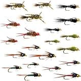 24 Prince/Beadhead Gold Ribbed Hare's Ear/Rubber Legged Hare's Ear/Copper John Fly Fishing Flies Kit Fly Assortment Trout Bass Fishing with Dry/Wet Flies, Nymphs, Streamers, Popper