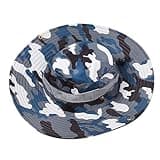 XIASABA Outdoor Sun Hat Wide Brim Bonnie Hat Lightweight Breathable Adjustable Camouflage Blue for Mountaineering Fishing Hiking, #211, One Size