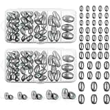 Poen 108 Pcs Egg Sinkers Fishing Sinkers Kit Removable Oval Shape for Drop Bass Worm Bullet Tackle Casting Saltwater Freshwater Fishing (1/8oz,1/4oz,3/8oz,1/2oz,1oz)