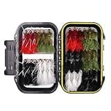 wifreo 30/90PCS Wooly Bugger Fly Fishing Lures Streamer Assortment with Waterproof Fly Box