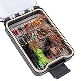 Ansnbo 36 pcs Fly Fishing Flies Kit, Hand Tied Trout Bass Fly Assortment with Fly Box, Dry Wet Nymph Flies Streamers Fly Fishing Lures