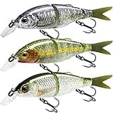 TRUSCEND High Strength Multi Jointed Metal Swimbait, Glide Bait, Crankbait, Segmented Bass Fishing Lure for Saltwater & Freshwater, Slow Sinking Hard Lures for Bass