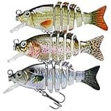 TRUSCEND Fishing Lures for Bass Trout Crappie, Multi Jointed Swimbait with Crankbaits, Slow Sinking Swimming Lures Freshwater Saltwater, Lifelike Walleye Pike Bass Lures, Fishing Gear Plugs Baits