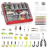 MadBite 143pcs Freshwater Fishing Lure Kit, Includes Crankbaits, Poppers, Spoons, Spinners, Hooks, Weights, and Other Fishing Accessories, Bass/Panfish Tackle Kit with 3600 Tackle Box and Pliers