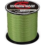 Mounchain Braided Fishing Line 300M, 8 Strands Abrasion Resistant Braided Lines Super Strong 100% PE Sensitive Fishing Line - Green 10LB