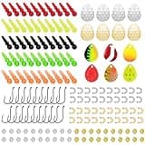 Alwonder 164 Pieces Lure Making Kit for Walleye Kokanee Trolling Fishing Rigs, Lure Making Supplies Inline Spinners Rigs Parts Crawler Harness Trout Bass Salmon Colorado Blades Stacked Fishing Beads