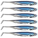 Dr.Fish Paddle Tail Swimbaits, Soft Plastic Baits for Bass Fishing, Freshwater Soft Fishing Lures Swim Shad Bait Minnow Lures Drop Shot Baits 3-1/8 Inches Blue