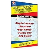 Lake of The Woods-SW Fishing Map, Lake (incl. Big/Little Traverse Bay - MN/ONT)