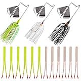 Buzz Baits Bass Fishing Lures Kit, Spinner Baits with Split Tail Trailer Spinnerbait Swimbait Jigs Lure for Bass Pike Trout Salmon Freshwater Saltwater Fishing