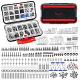 MadBite 400-Pieces Freshwater Terminal Tackle Kit, Endorsed by Fishing Expert, Build 19+ Rigs, Fishing Hooks Accessory Kit, Fishing Gear, Weights&Sinkers, Jig Hooks, Floats and Bobber