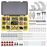 TRUSCEND Widely Used Fishing Tackle & Accessories Kit Worth Ever Penny, Fishing Tackle Box with Tackle Included, Fishing Sinker Weight Hook Swivels Snap Leader Lure, Economic/Giftable Fishing Tackle