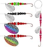 QualyQualy Fishing Lure Rig Spinnerbait, Walleye Rig Spinner Blades for Lure Making Freshwater Saltwater Fishing Bait Rig 5-100pcs (A - Walleye Rig 5pcs)