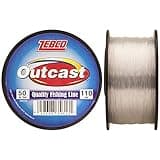 Zebco Outcast Monofilament Fishing Line, 110-Yards, 50-Pound, Low Memory and Stretch, High Tensile Strength, Clear