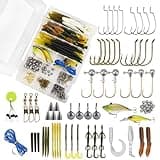 MadBite 181/196/214pcs Terminal Tackle Kits, Fresh and Saltwater, Bass/Panfish/Trout Fishing Tackle Kits, Fishing Gear, Fishing Lures, Fishing Accessory Kit w/Tackle Box, Hooks/Weights/Sinkers & Rigs